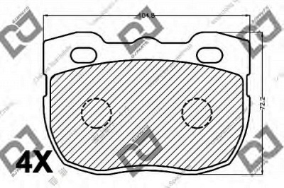 DJ PARTS bp1195 -  Комплект тормозных колодок, дисковый тормоз